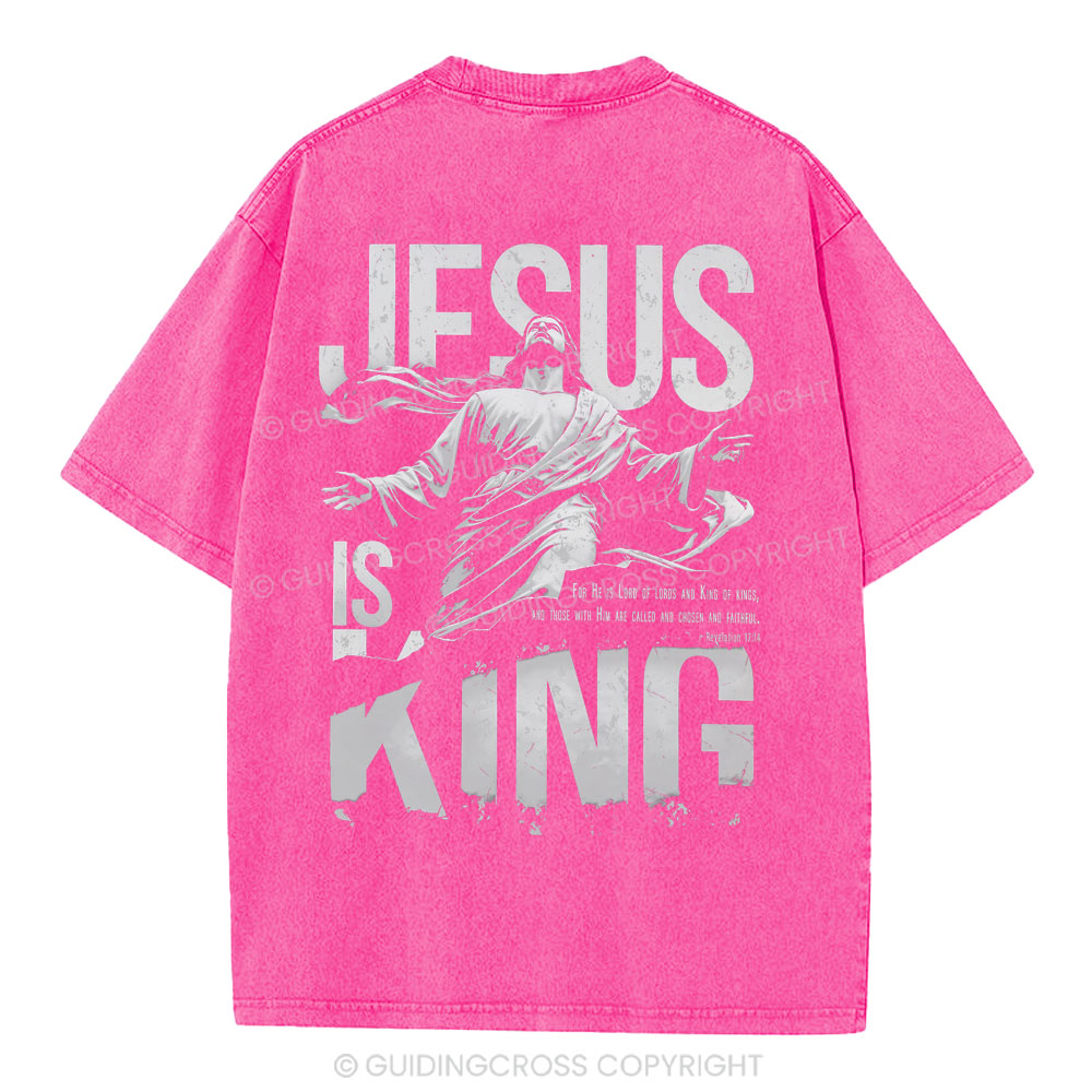 Jesus Is King Christian Washed T-Shirt