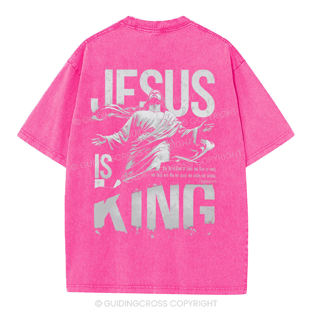 Jesus Is King Christian Washed T-Shirt