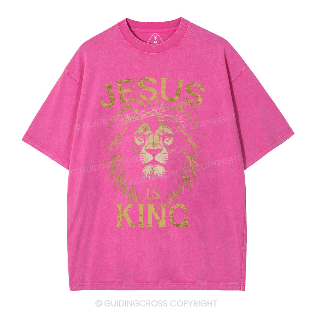 Jesus Is King Christian Washed T-Shirt