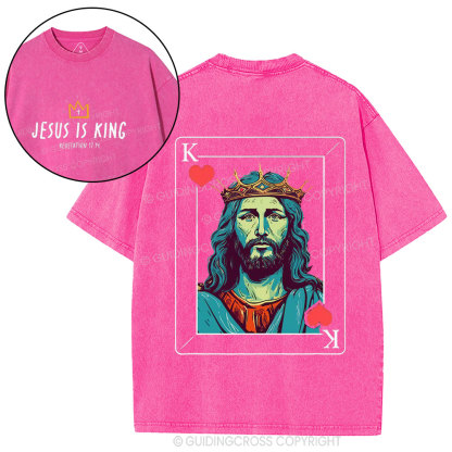 Jesus Is King Christian Washed T-Shirt