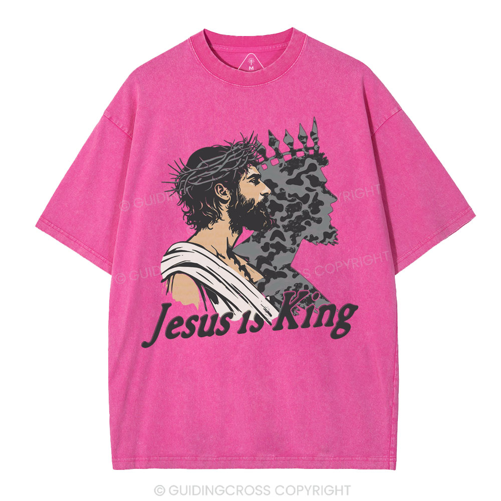 Jesus Is King Christian Washed T-Shirt