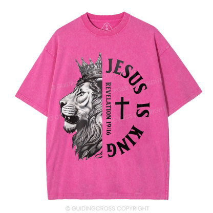 Jesus Is King Christian Washed T-Shirt