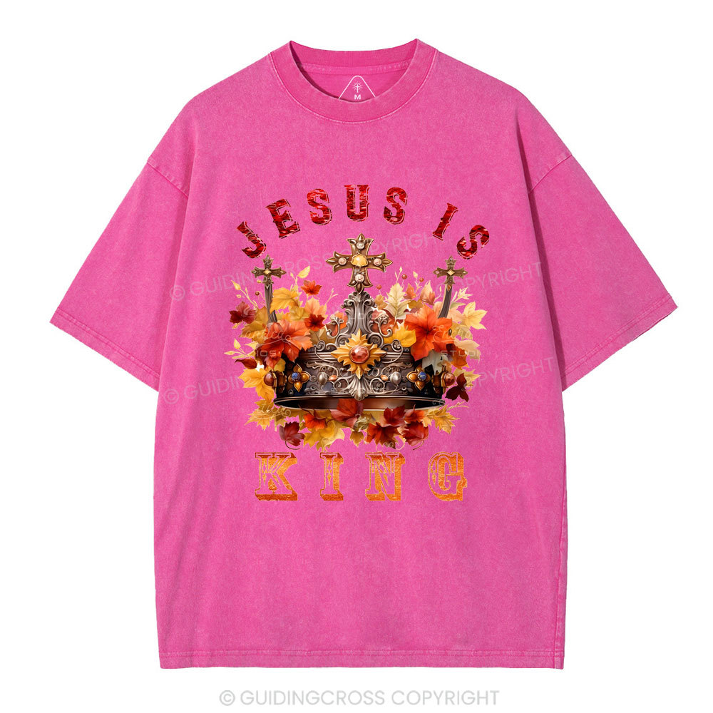 Jesus Is King Christian Washed T-Shirt