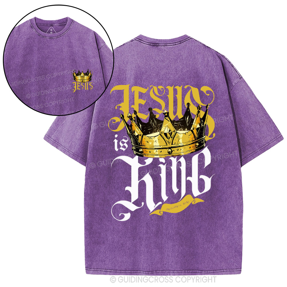 Jesus Is King Christian Washed T-Shirt