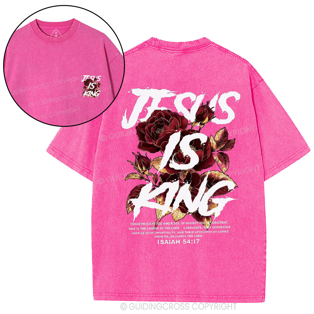 Jesus Is King Christian Washed T-Shirt