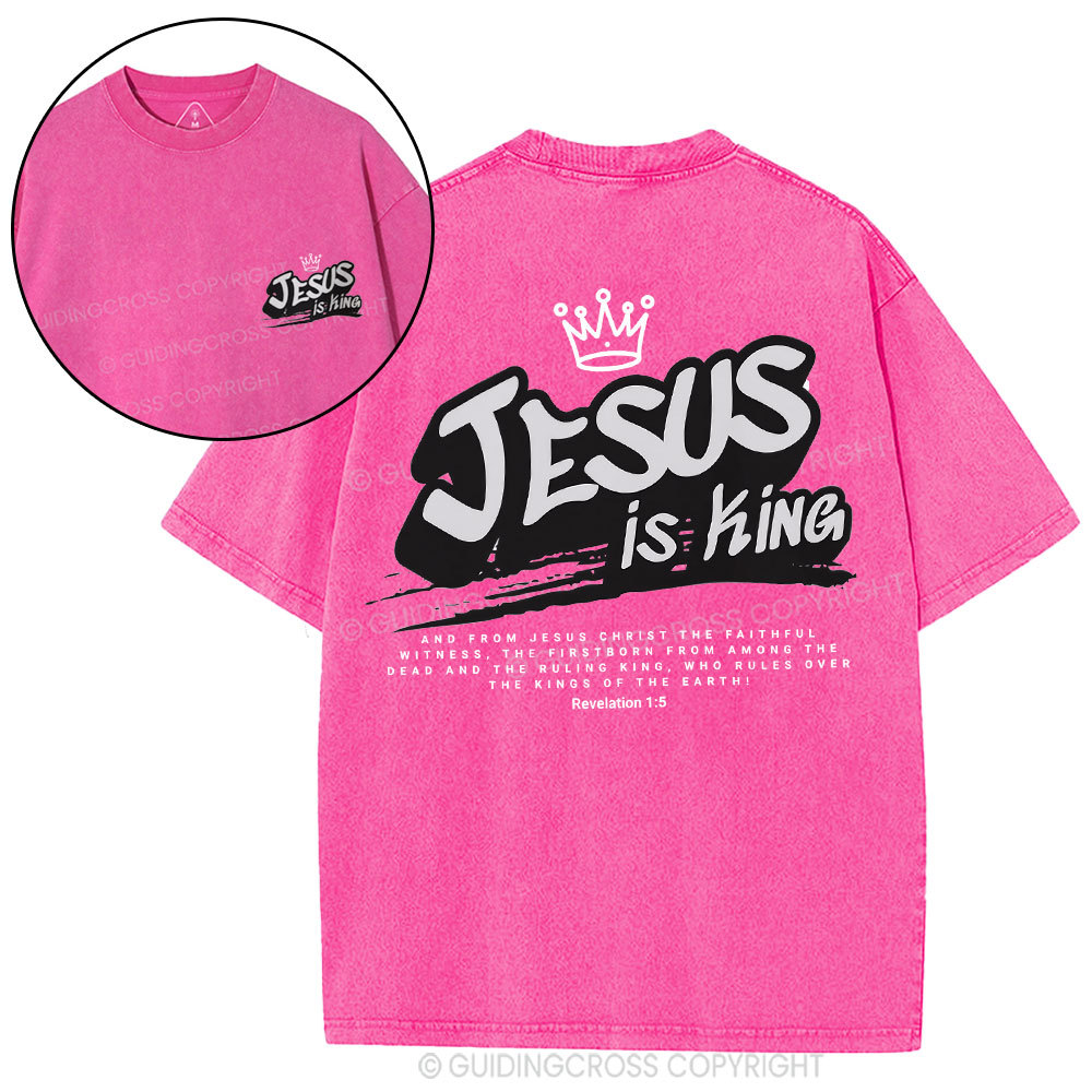 Jesus Is King Christian Washed T-Shirt