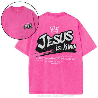 Jesus Is King Christian Washed T-Shirt