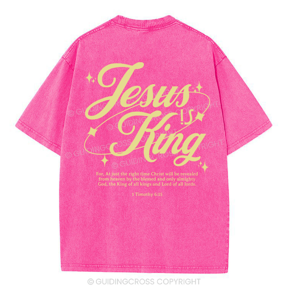 Jesus Is King Christian Washed T-Shirt