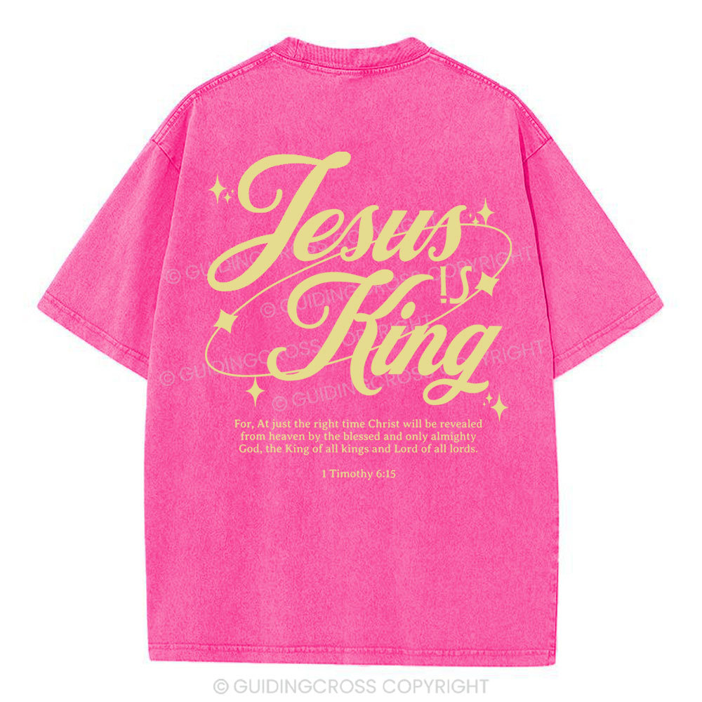 Jesus Is King Christian Washed T-Shirt