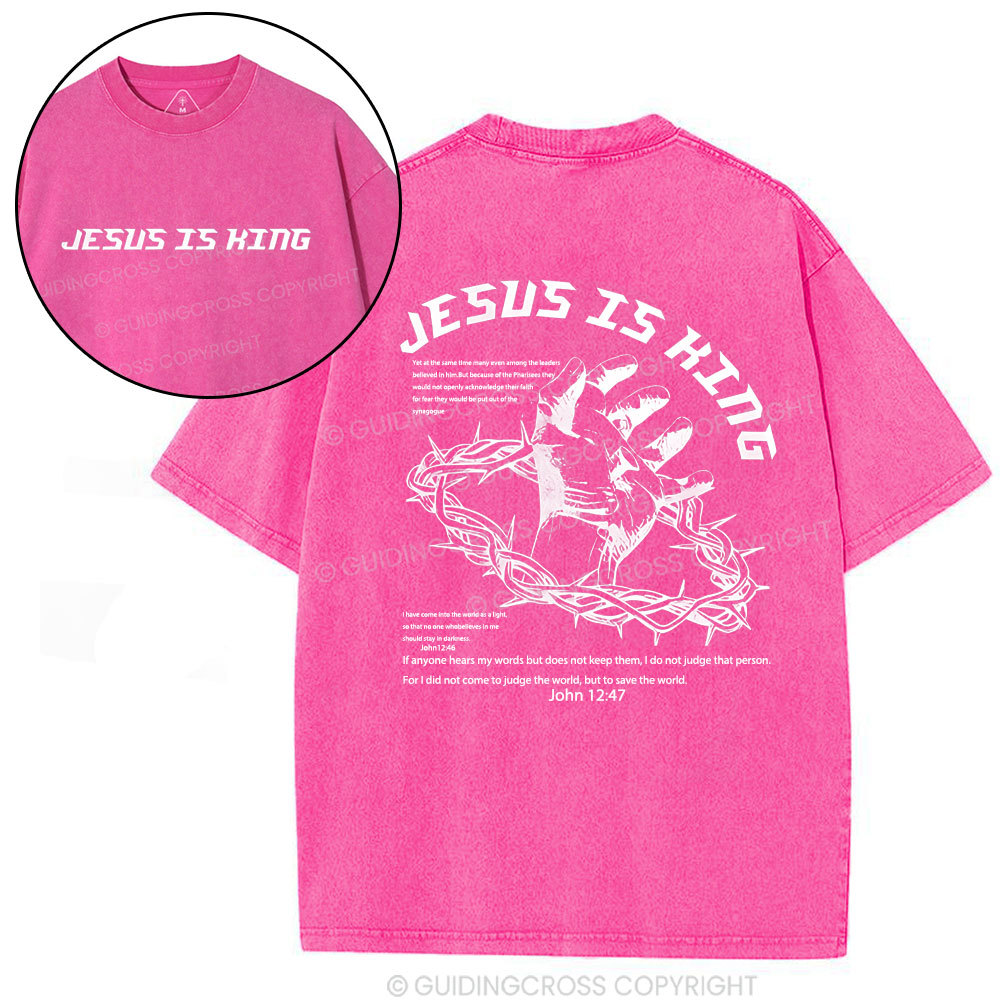 Jesus Is King Christian Washed T-Shirt