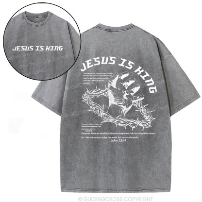 Jesus Is King Christian Washed T-Shirt