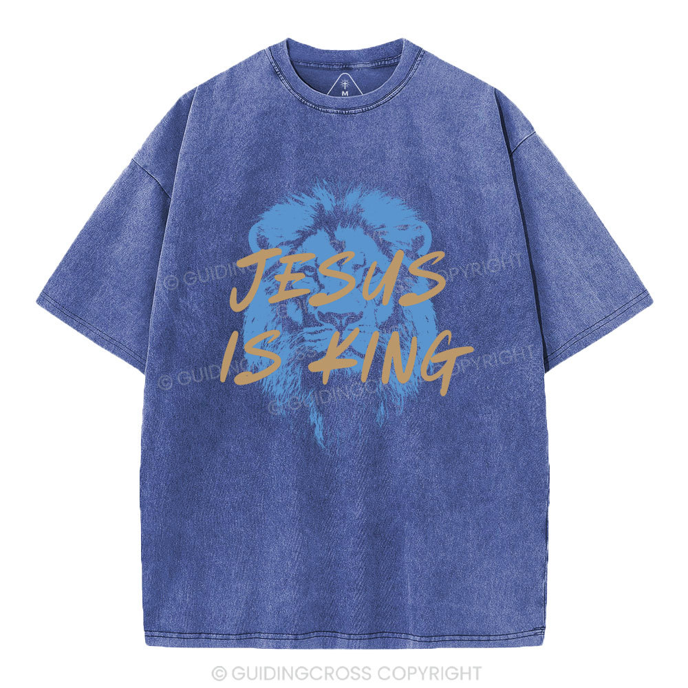 Jesus Is king Crown Christian Washed T-Shirt