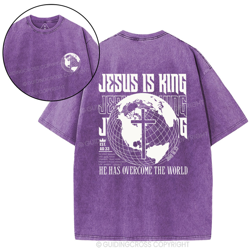 Jesus Is King Christian Washed T-Shirt