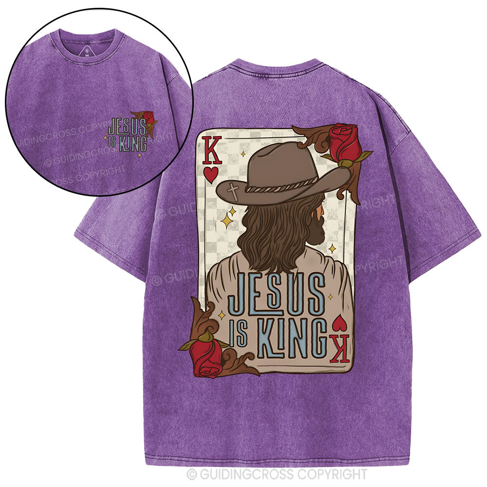 Jesus Is King Christian Washed T-Shirt