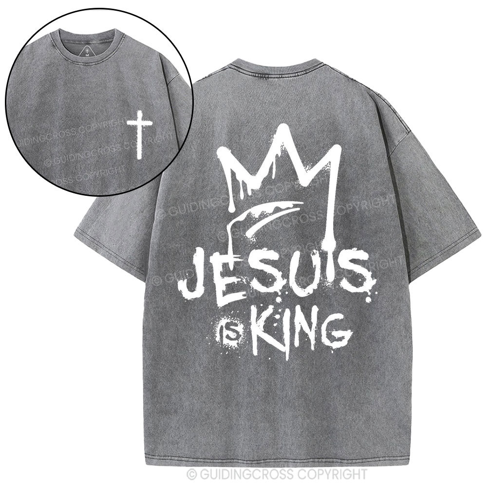 Jesus Is King Christian Washed T-Shirt