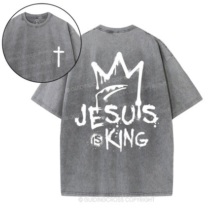 Jesus Is King Christian Washed T-Shirt