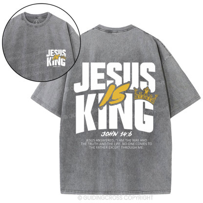 Jesus Is King Christian Washed T-Shirt