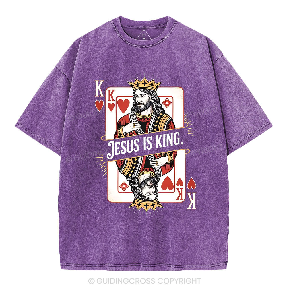 Jesus Is King Christian Washed T-Shirt