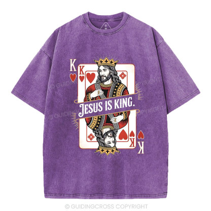 Jesus Is King Christian Washed T-Shirt