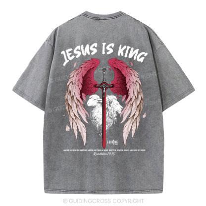 Jesus Is King Christian Washed T-Shirt