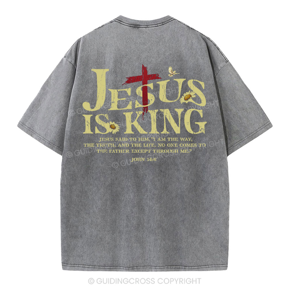 Jesus Is King Christian Washed T-Shirt