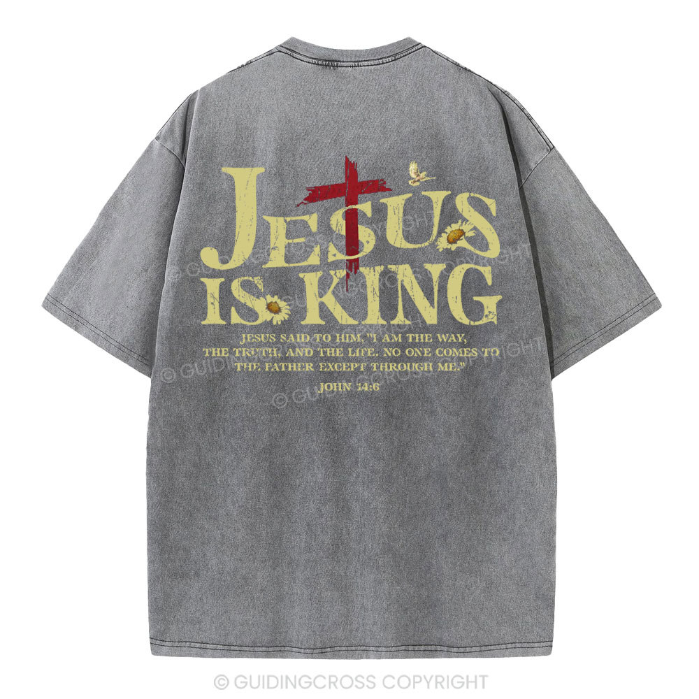 Jesus Is King Christian Washed T-Shirt