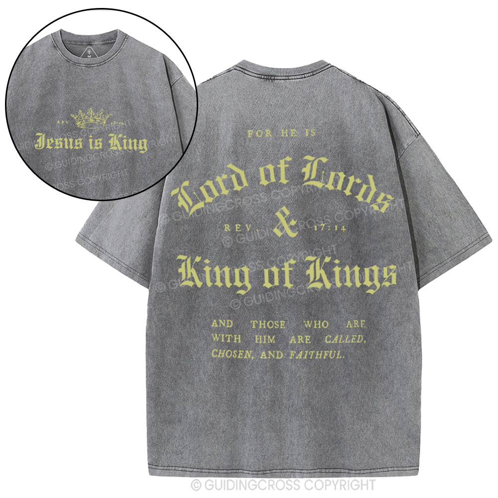 Jesus Is King Christian Washed T-Shirt
