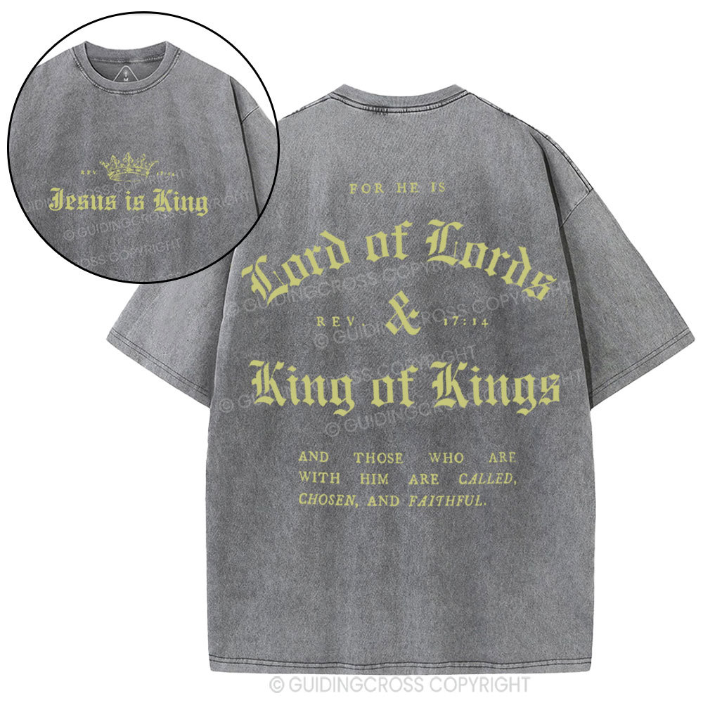 Jesus Is King Christian Washed T-Shirt