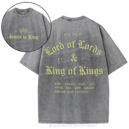 Jesus Is King Christian Washed T-Shirt