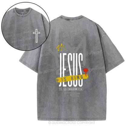 Jesus Is King Christian Washed T-Shirt