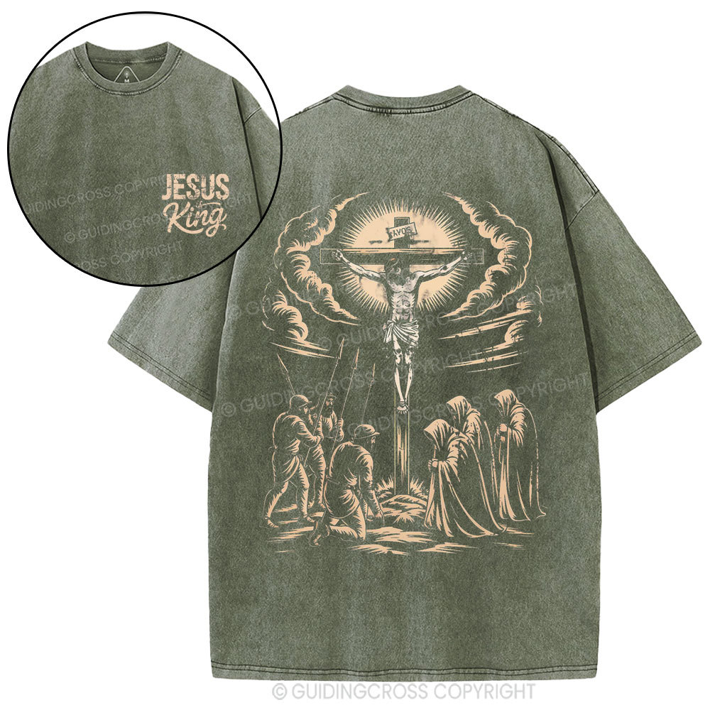 Jesus Is King Christian Washed T-Shirt
