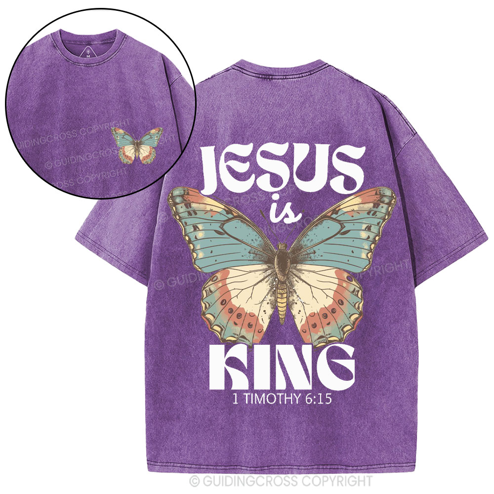 Jesus Is King Christian Washed T-Shirt