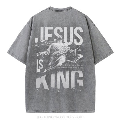 Jesus Is King Christian Washed T-Shirt