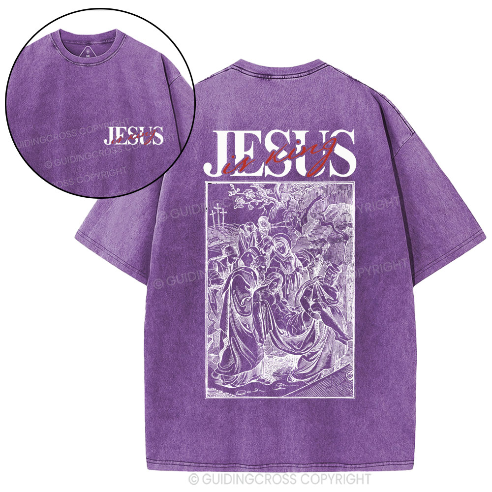 Jesus Is King Christian Washed T-Shirt