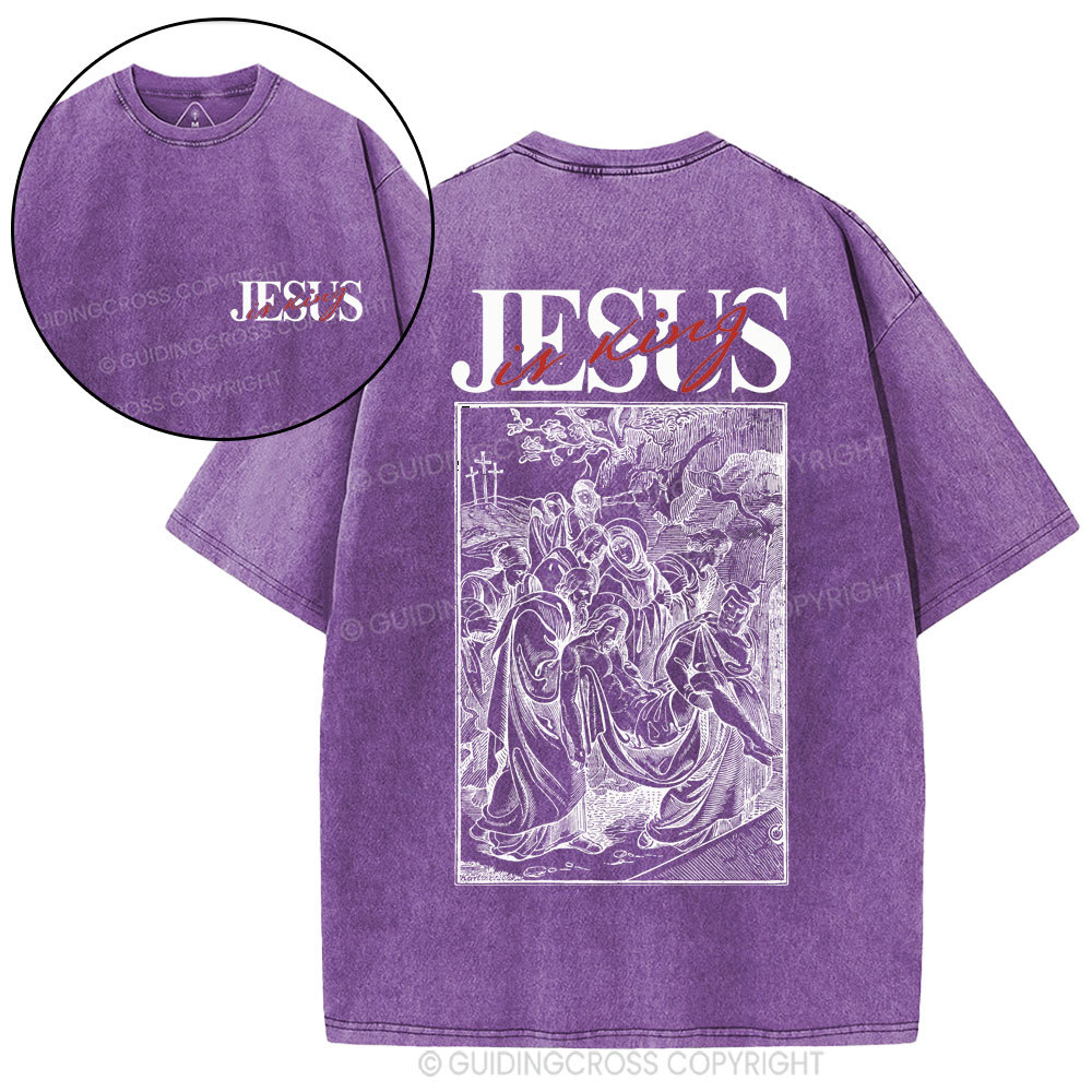 Jesus Is King Christian Washed T-Shirt