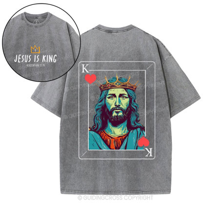 Jesus Is King Christian Washed T-Shirt