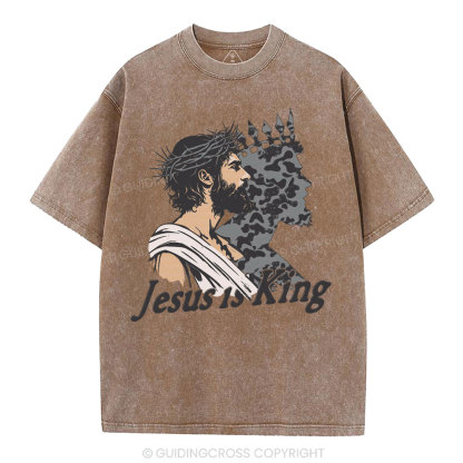 Jesus Is King Christian Washed T-Shirt