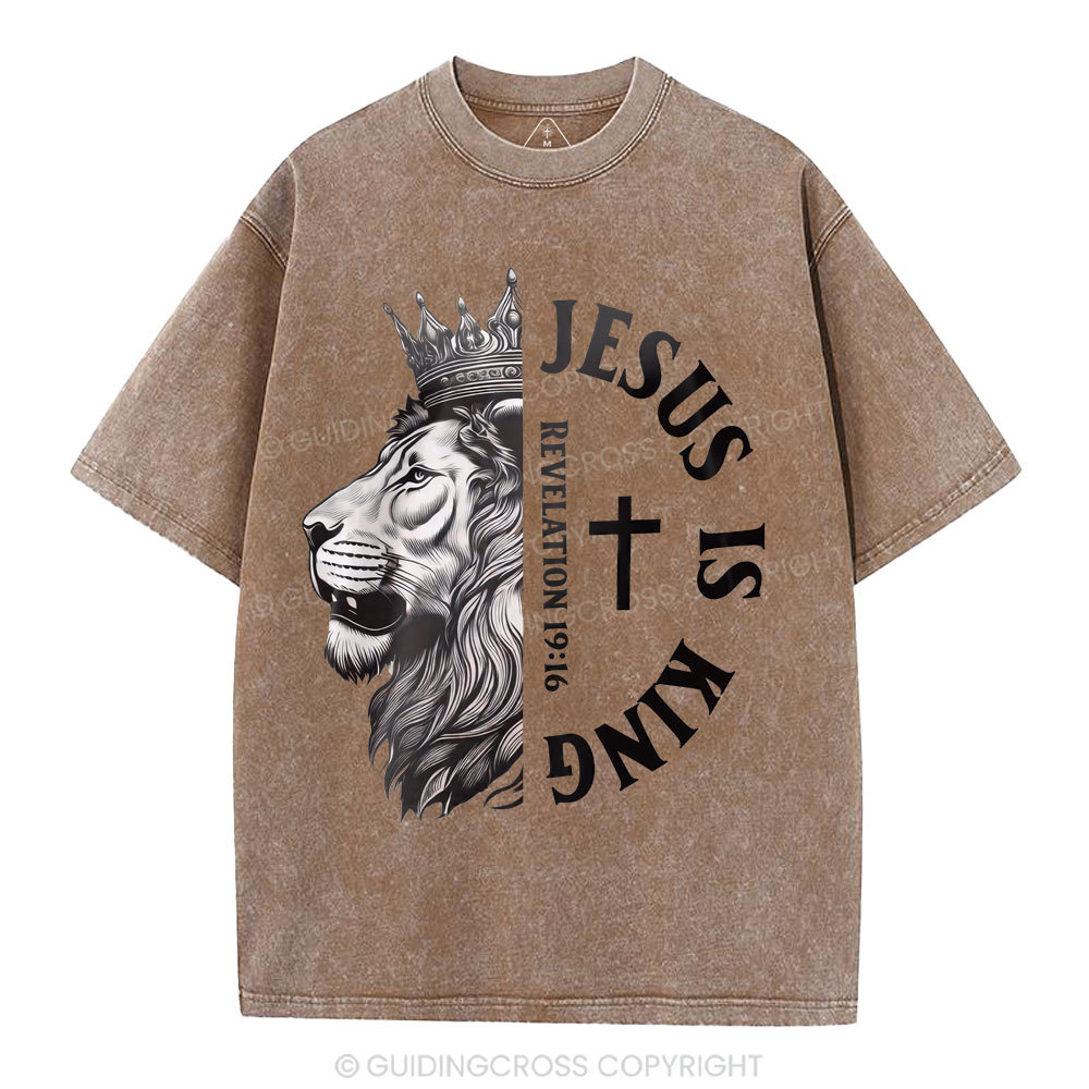 Jesus Is King Christian Washed T-Shirt