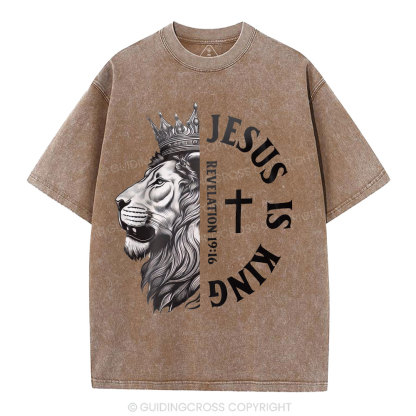 Jesus Is King Christian Washed T-Shirt