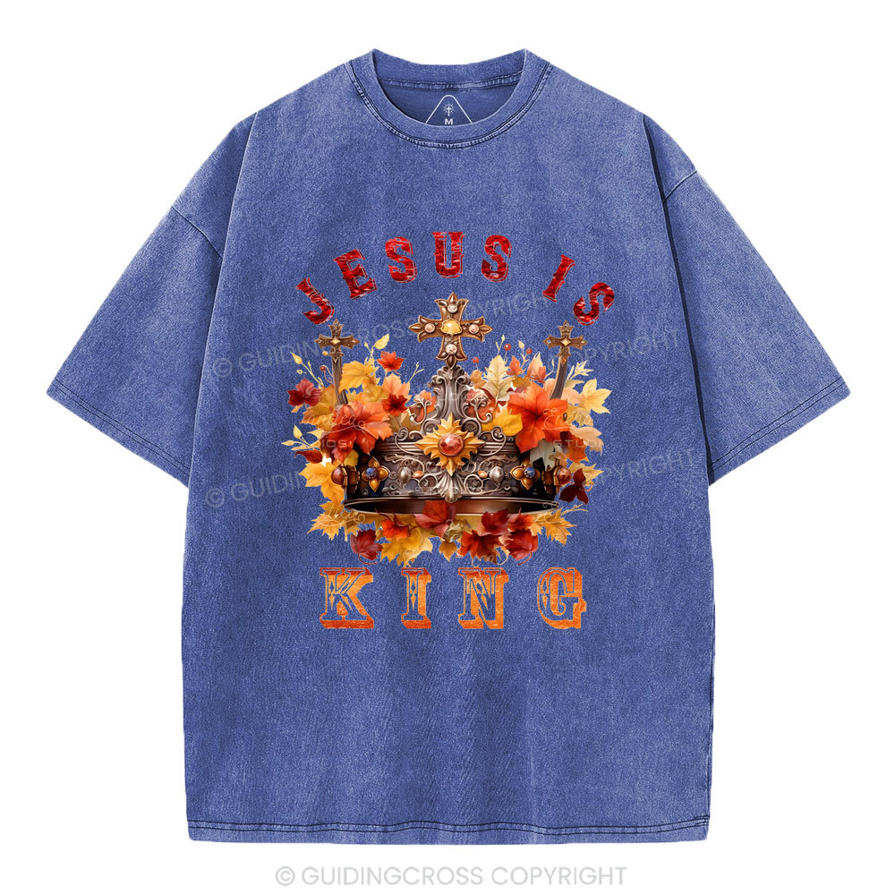 Jesus Is King Christian Washed T-Shirt