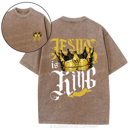 Jesus Is King Christian Washed T-Shirt