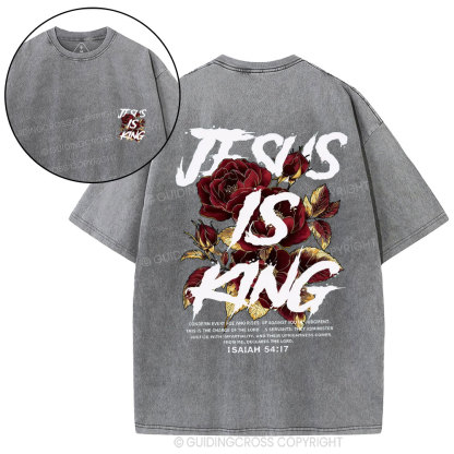 Jesus Is King Christian Washed T-Shirt