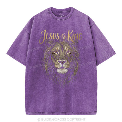 Jesus Is King Christian Washed T-Shirt