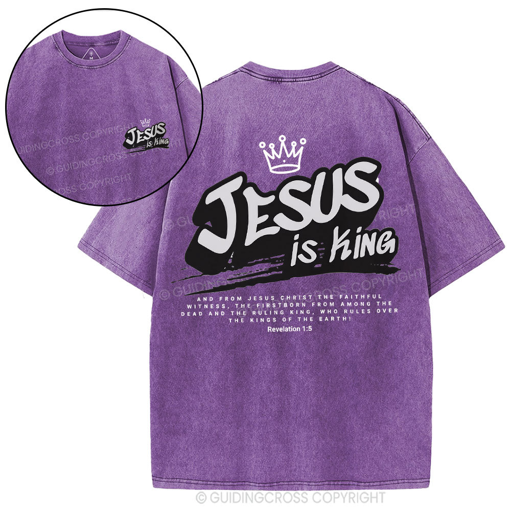 Jesus Is King Christian Washed T-Shirt