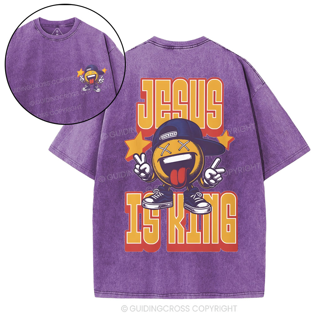 Jesus Is King Christian Washed T-Shirt