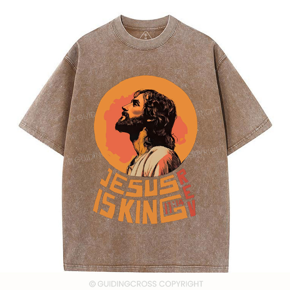 Jesus Is King Christian Washed T-Shirt