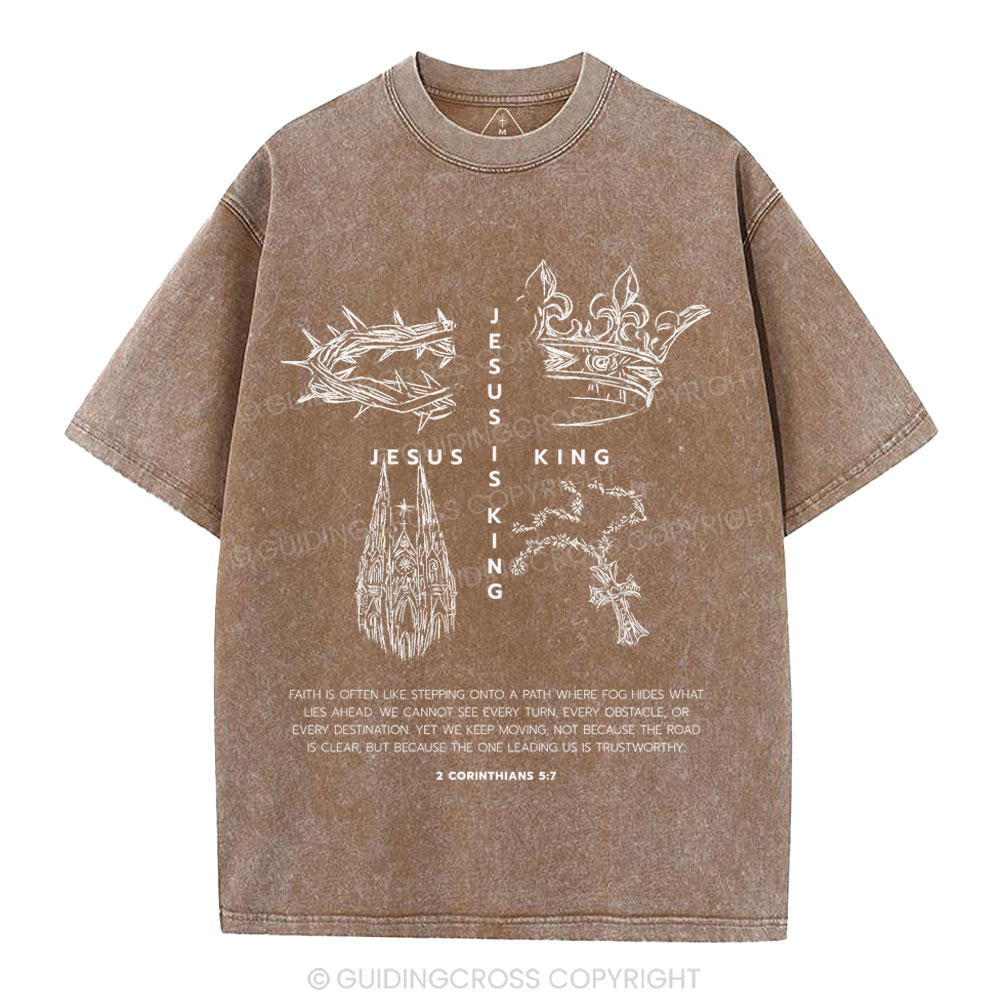 Jesus Is King Christian Washed T-Shirt