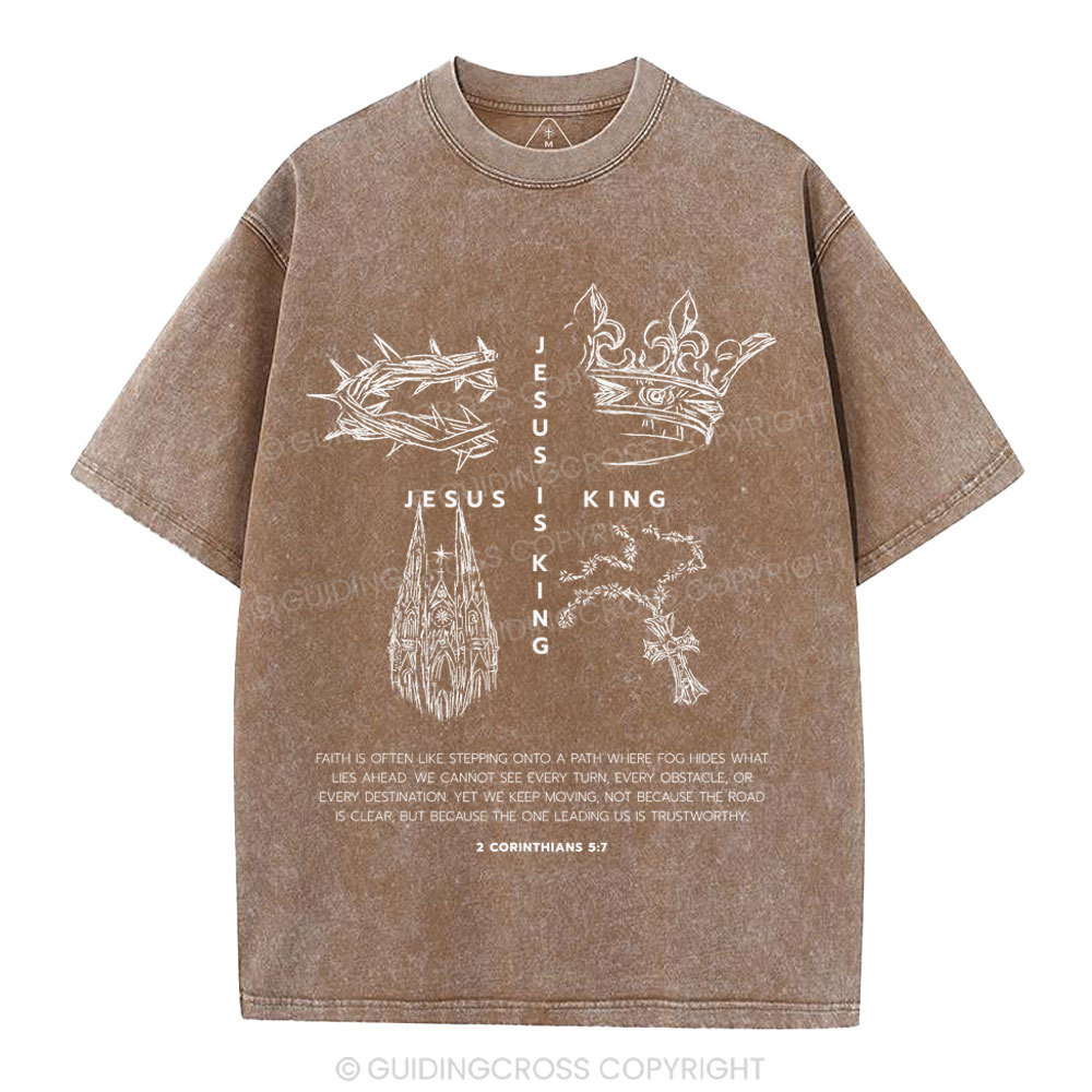 Jesus Is King Christian Washed T-Shirt