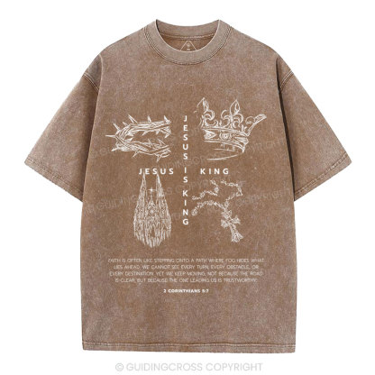 Jesus Is King Christian Washed T-Shirt