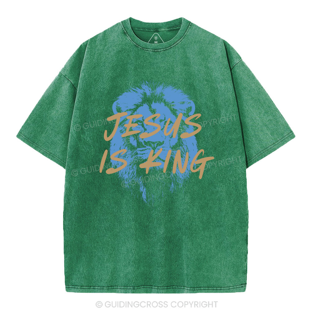 Jesus Is king Crown Christian Washed T-Shirt